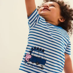 Regatta Peppa Stripe Wandel-T-shirt Met Korte Mouwen Voor Kinderen - Blauw -Mode Geest Verkoop peppa stripe wandel t shirt met korte mouwen voor kinderen blauw 4
