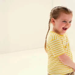 Regatta Peppa Stripe Wandel-T-shirt Met Korte Mouwen Voor Kinderen - Geel -Mode Geest Verkoop peppa stripe wandel t shirt met korte mouwen voor kinderen geel 4