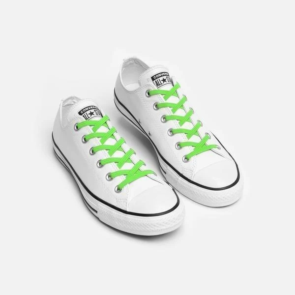 Platte Elastische Veters No-Tie Neon Green 1 Platte Elastische Veters No-Tie Neon Green