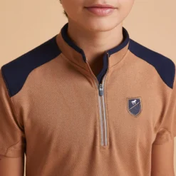 POLO KORTE MOUWEN RUITERSPORT MEISJES PL500 -Mode Geest Verkoop poloshirt met korte mouwen voor ruitersport kinderen 500 karamelbruin 2