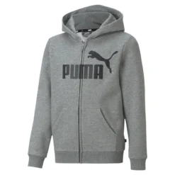 PUMA Essentials Hoodie Met Rits Met Groot Logo Voor Jongeren