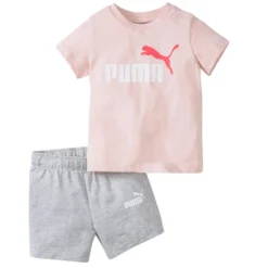 Puma Minicats Tee Short Set, Meisje , T-shirt, Roze