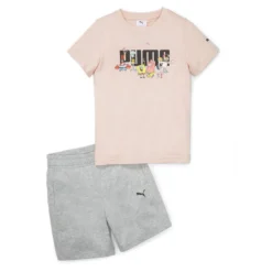 PUMA X SPONGEBOB Set Met T-shirt En Short Voor Kinderen PUMA