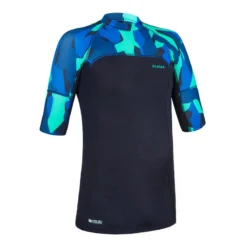 Rashguard Met Korte Mouwen Voor Jongens Marineblauw/petrol