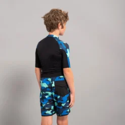 Rashguard Met Korte Mouwen Voor Jongens Marineblauw/petrol -Mode Geest Verkoop rashguard met korte mouwen voor jongens zwartblauw camo 6