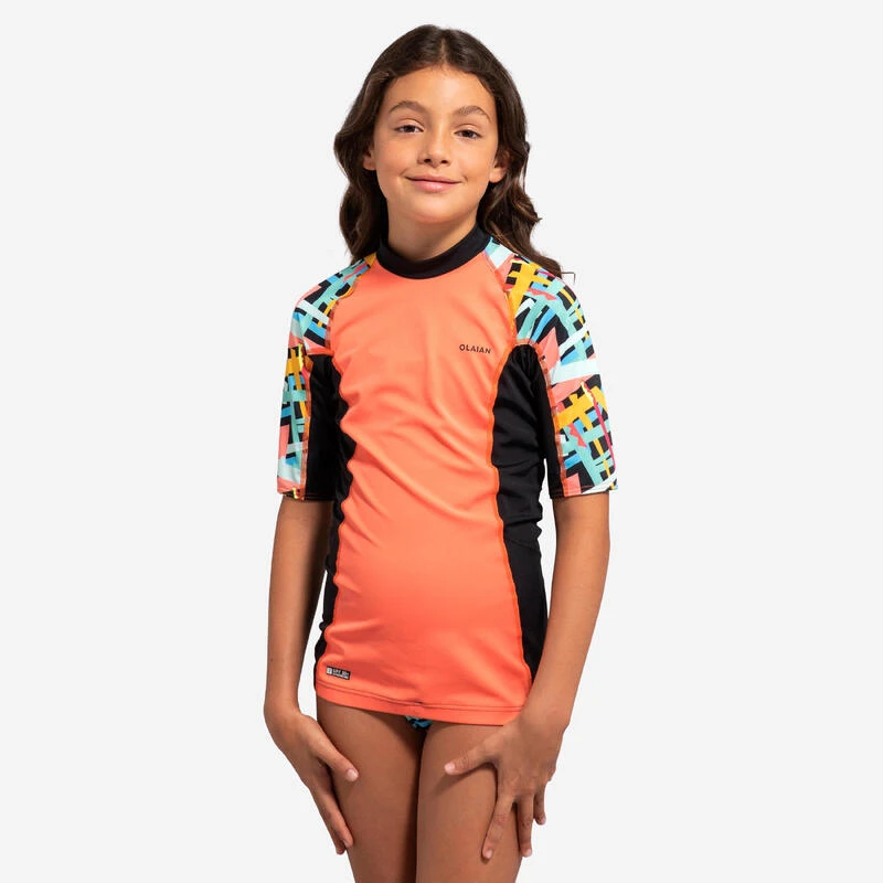 Rashguard Met Korte Mouwen Voor Meisjes Roze 1 Rashguard Met Korte Mouwen Voor Meisjes Roze