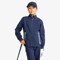 Regenjack Voor Golf Kinderen RW500 Marineblauw