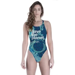 Save The Water Badpak Voor Meisjes Akron - Blauw