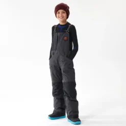 Stevige Snowboardbroek Voor Kinderen BIB 500 Jongens Zwart