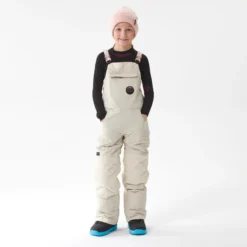 Stevige Snowboardbroek Voor Kinderen BIB 500 Meisjes Beige