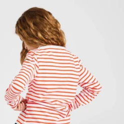 Tribord Meisjes T-shirt LM Voor Zeilen Adventure 100 -Mode Geest Verkoop streepjes t shirt met lange mouwen voor zeilen meisjes sailing 100 witrood gestreept 2