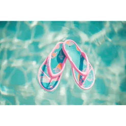 TEENSLIPPERS VOOR AAN HET ZWEMBAD KINDEREN TONGA 500 ROZE MET STRANDPRINT -Mode Geest Verkoop teenslippers voor aan het zwembad kinderen tonga 500 roze met strandprint 5
