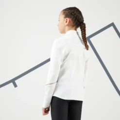 Artengo Tennisshirt Met Lange Mouwen Voor Meisjes Thermic 1/2 Rits Gebroken -Mode Geest Verkoop tennisshirt met lange mouwen voor meisjes thermic 12 rits gebroken wit 4