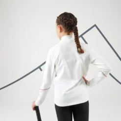 Artengo Tennisshirt Met Lange Mouwen Voor Meisjes Thermic 1/2 Rits Gebroken -Mode Geest Verkoop tennisshirt met lange mouwen voor meisjes thermic 12 rits gebroken wit 5