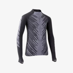 Kipsta Thermisch Voetbalondershirt Voor Kinderen Keepwarm 900 Carbongrijs