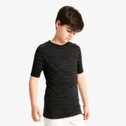 Kipsta Thermoshirt Met Korte Mouwen Kinderen Keepdry 500 Zwart -Mode Geest Verkoop thermoshirt met korte mouwen kinderen keepdry 500 zwart 3