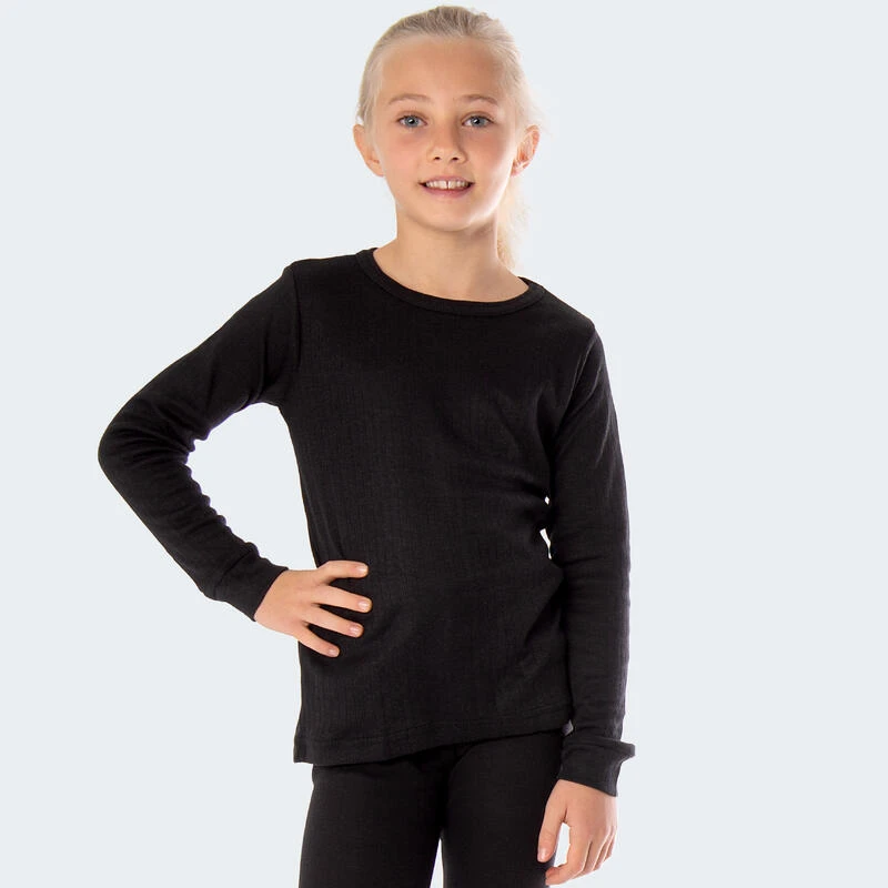 Thermoshirt Voor Kinderen | Sportonderhemd | Binnenkant Fleece | Zwart 2 Thermoshirt Voor Kinderen | Sportonderhemd | Binnenkant Fleece | Zwart - Afbeelding 2