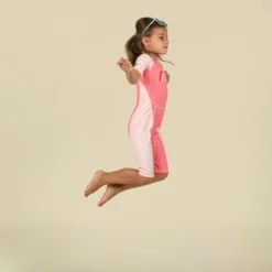 Uv-werend Zwempakje Voor Peuters Kloupi Roze Met Pandaprint -Mode Geest Verkoop uv werend zwempakje voor peuters kloupi roze met regenboogprint 3