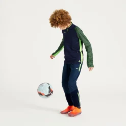 Kipsta VOETBALSWEATER VOOR KINDEREN CLR HALVE RITS MARINEBLAUW/FLUOGEEL -Mode Geest Verkoop voetbalsweater voor kinderen clr halve rits marineblauwfluogeel 4