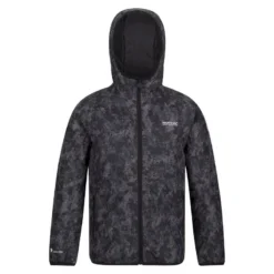Regatta Volcanics VI Camo Waterdichte Jas Voor Kinderen/kinderen (Donkergrijs)