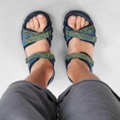 Quechua Wandelsandalen Voor Kinderen MH100 KD -Mode Geest Verkoop wandelsandalen voor kinderen mh100 tw maat 32 tot 37 blauwgeel 4