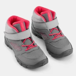 Quechua Wandelschoenen Voor Kinderen MH100 Mid Klittenband Grijs Roze 24 Tot 34 -Mode Geest Verkoop wandelschoenen voor kinderen mh100 mid klittenband grijs roze 24 tot 34 3