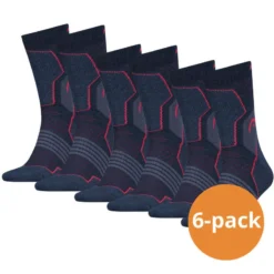 Head Wandelsokken Hiking Crew 6-pack Unisex Blue/Pink
