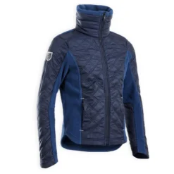 Fleece Voor Paardrijden Kinderen 500 WARM Twee Stoffen Pruimenpaars -Mode Geest Verkoop warm fleecejack voor ruitersport kinderen 500 bi materiaal marineblauw 6