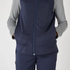 Warme Ademende Hoodie Met Rits Voor Meisjes S500 10 Warme Ademende Hoodie Met Rits Voor Meisjes S500 -Mode Geest Verkoop warme ademende hoodie met rits voor meisjes s500 marineblauw en lichtgrijs 4