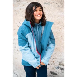 Quechua Waterdichte 3-in-1-wandeljas Voor Kinderen SH500 X-Warm -16 °C 7-15 Jaar -Mode Geest Verkoop warme en waterdichte 3 in 1 wandeljas sh500 mt 10c kinderen 7 15 jaar 16