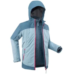 Quechua Waterdichte 3-in-1-wandeljas Voor Kinderen SH500 X-Warm -16 °C 7-15 Jaar