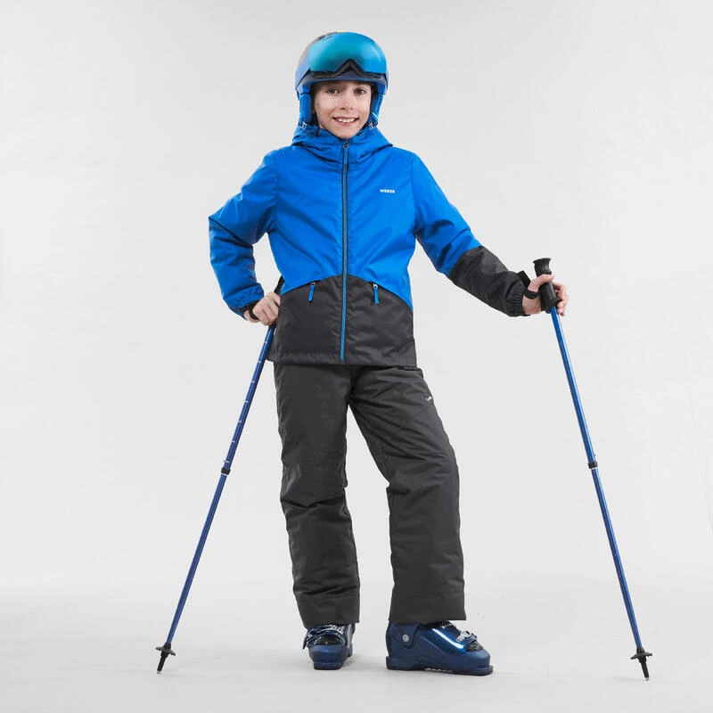 WEDZE Warme En Waterdichte Ski-jas Voor Kinderen 100 Blauw 2 WEDZE Warme En Waterdichte Ski-jas Voor Kinderen 100 Blauw - Afbeelding 2