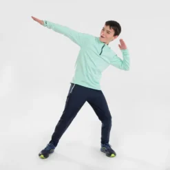 Warme Hardloopbroek Kinderen Warm Zip Marineblauw Grijs -Mode Geest Verkoop warme hardloopbroek kinderen warm zip marineblauw grijs 2