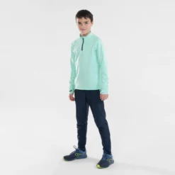 Warme Hardloopbroek Kinderen Warm Zip Marineblauw Grijs