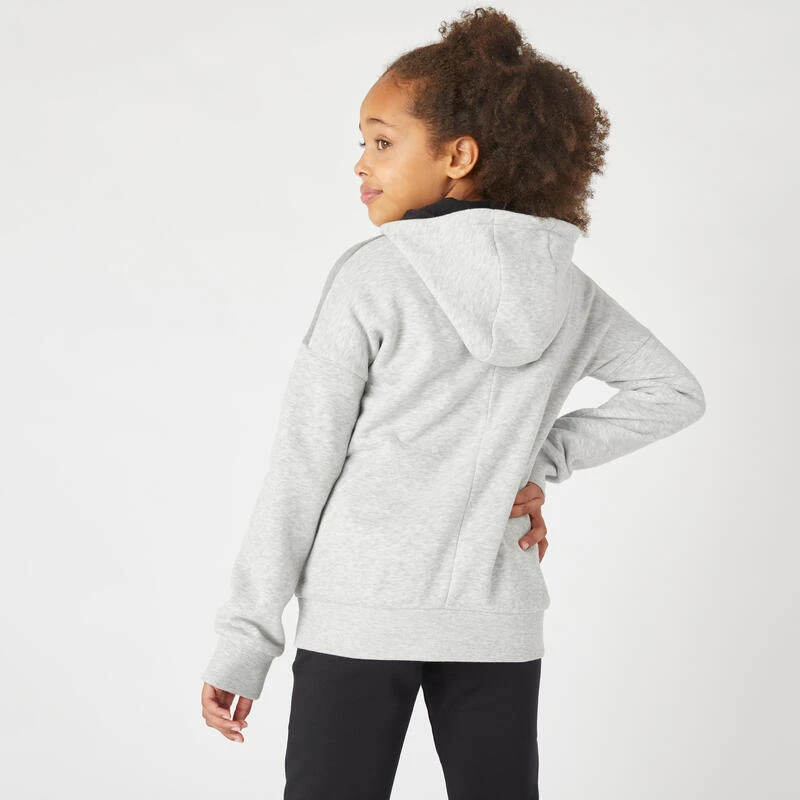 Warme Hoodie Met Rits Voor Kinderen 500 Gemêleerd Lichtgrijs 2 Warme Hoodie Met Rits Voor Kinderen 500 Gemêleerd Lichtgrijs - Afbeelding 2