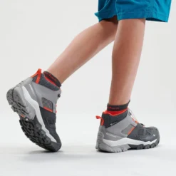 Quechua Waterdichte Halfhoge Wandelschoenen Voor Kinderen Crossrock Veters 35-38 Grijs -Mode Geest Verkoop waterdichte halfhoge wandelschoenen voor kinderen crossrock veters 35 38 grijs 4