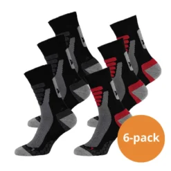 Xtreme Wandelsokken 6-pack Multi Black